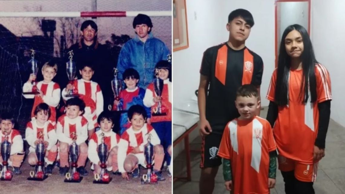 Grandoli lanzó una camiseta retro en homenaje a los primeros pasos de Messi