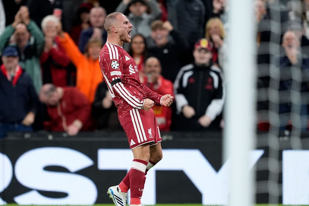 Zurda, ovación y contrato en el aire: Mac Allister se hizo cargo en Anfield