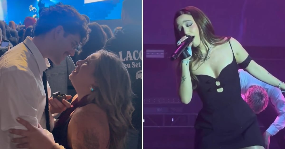 Vértigo, amor y un anillo en la platea: la propuesta de casamiento que se coló en el show de Ángela Torres